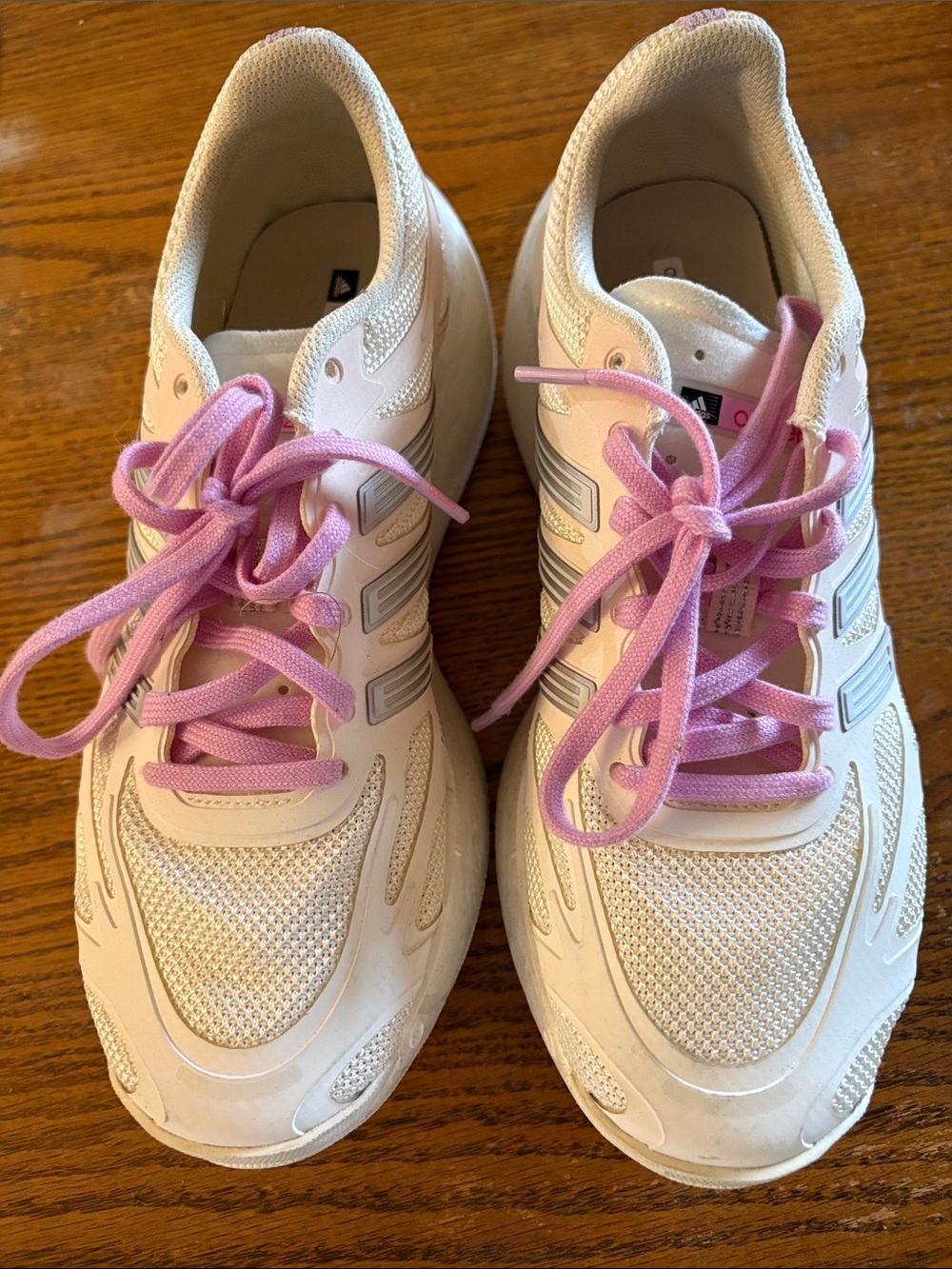 adidas White and Pink Women's Athletic Sneakers